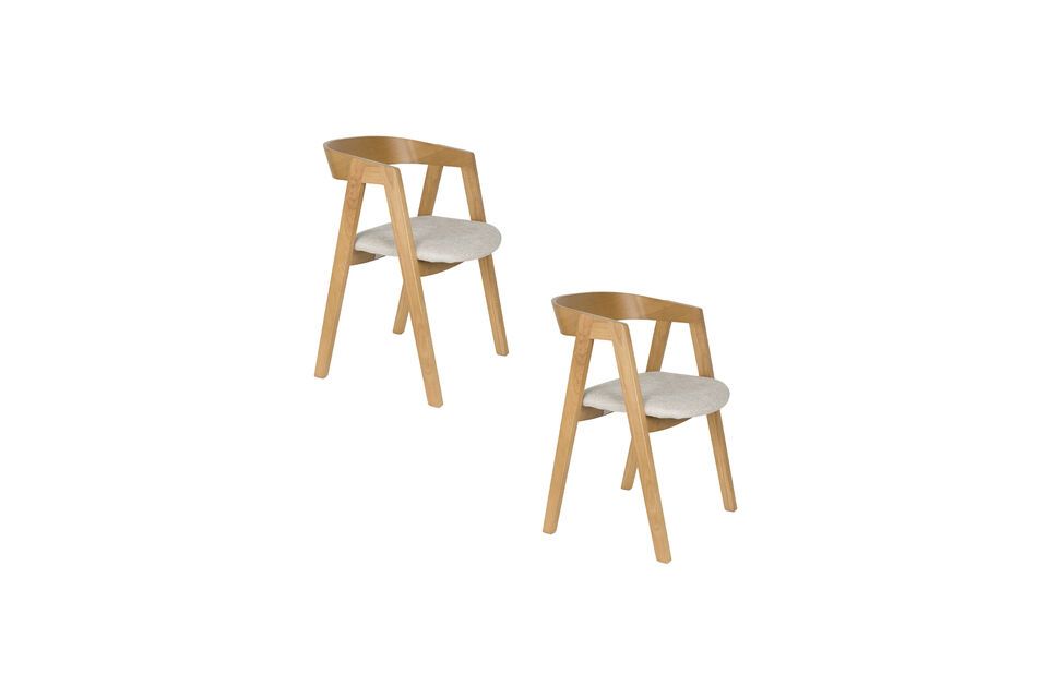 Silla de tela beige Mads - 9