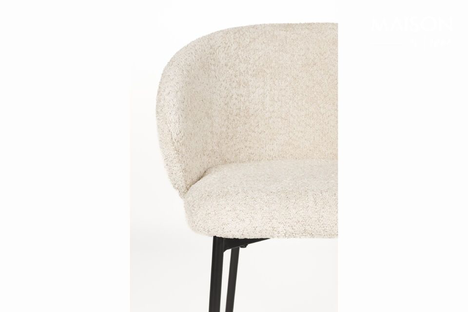 Silla de tela blanca Ayle - 8