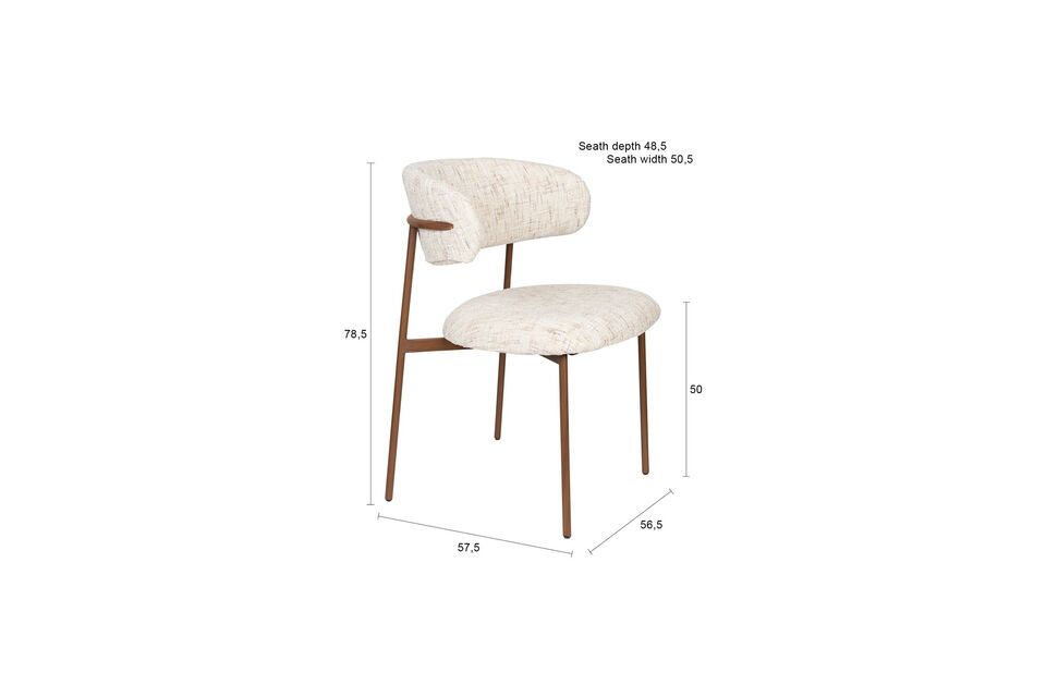 Silla de tela blanca Claes - 8