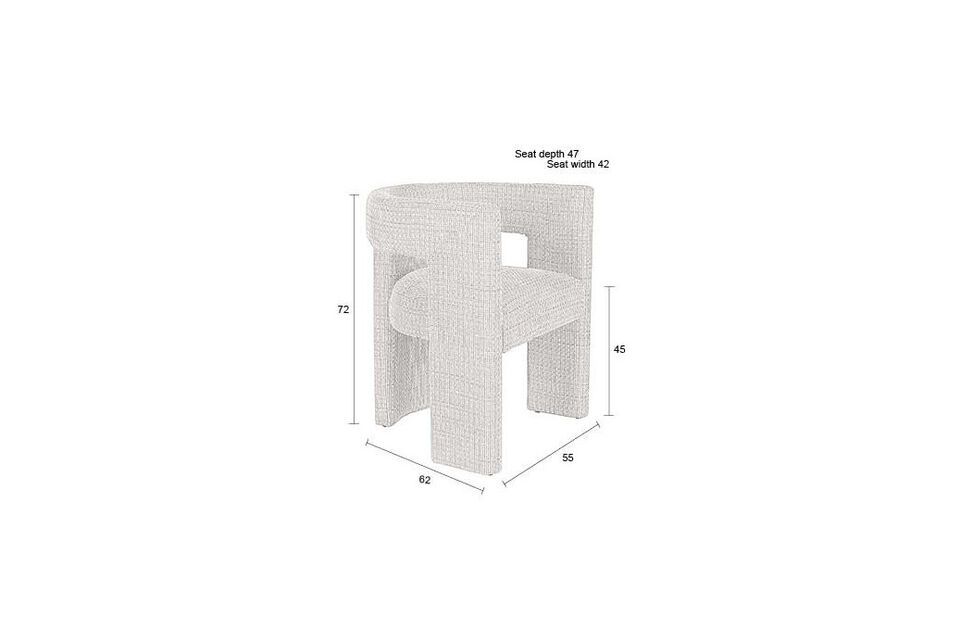 Silla de tela blanco roto Medina - 10