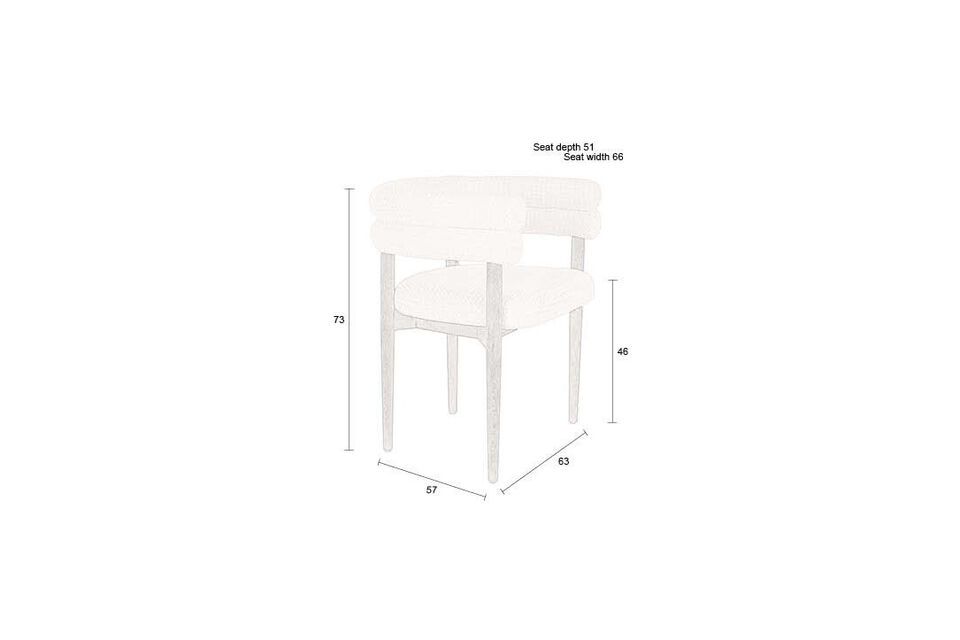 Silla de tela blanco roto Sela - 10