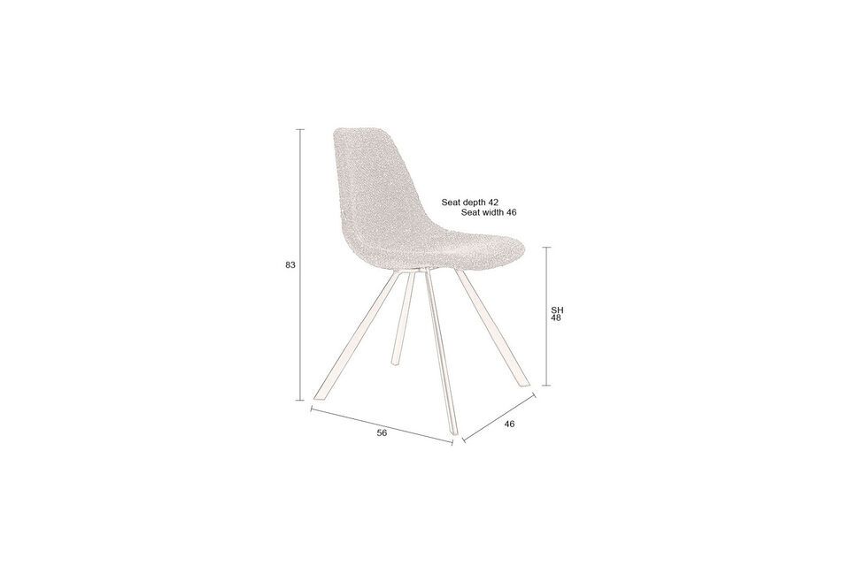 Silla de tela bouclé ocre Franky - 10