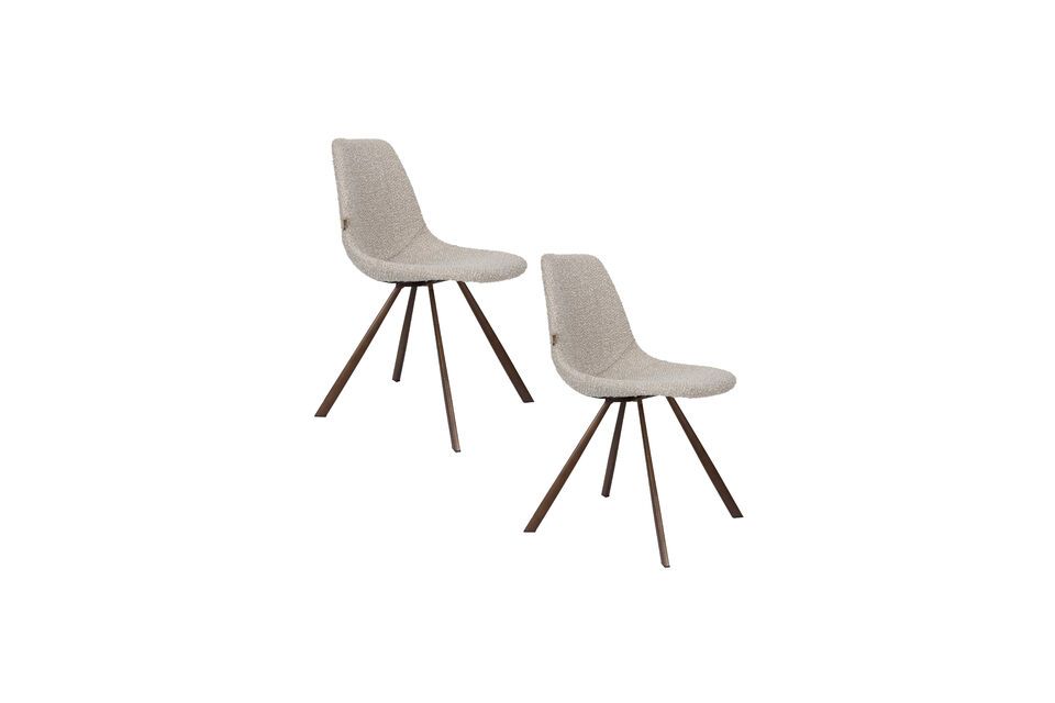 Silla de tela gris Franky - 9