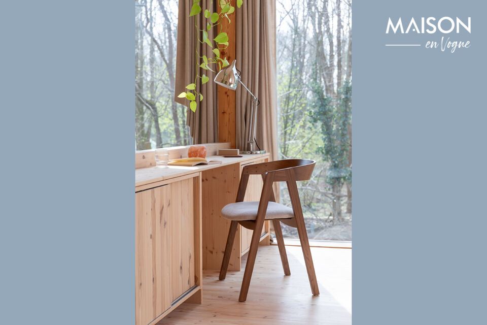 Silla de tela marrón Mads Zuiver