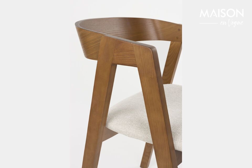 Silla de tela marrón Mads - 9