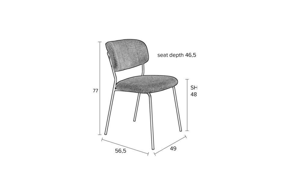 Silla de tela rosa Jolien - 8