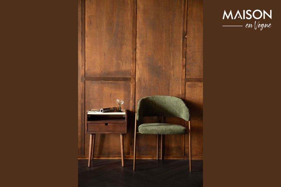 Silla de tela verde Naida DutchBone