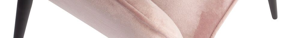 Descriptivo Materiales  Silla de terciopelo rosa claro Jelle