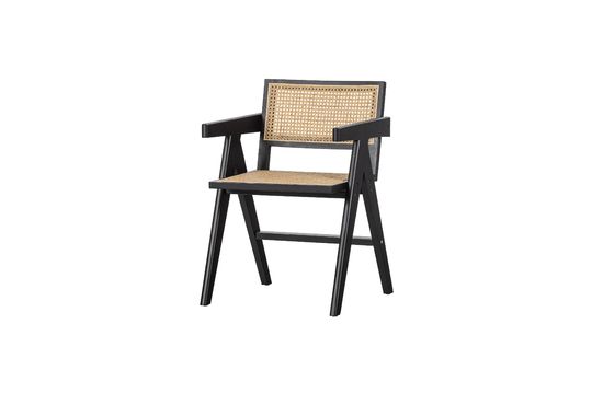 Silla Gunn de ratán y madera negra