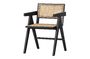 Miniatura Silla Gunn de ratán y madera negra Clipped