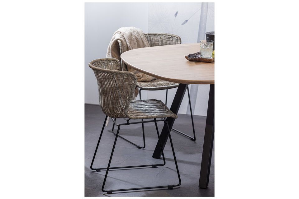 Descubra nuestra elegante y práctica silla de ratán apta para interiores y exteriores