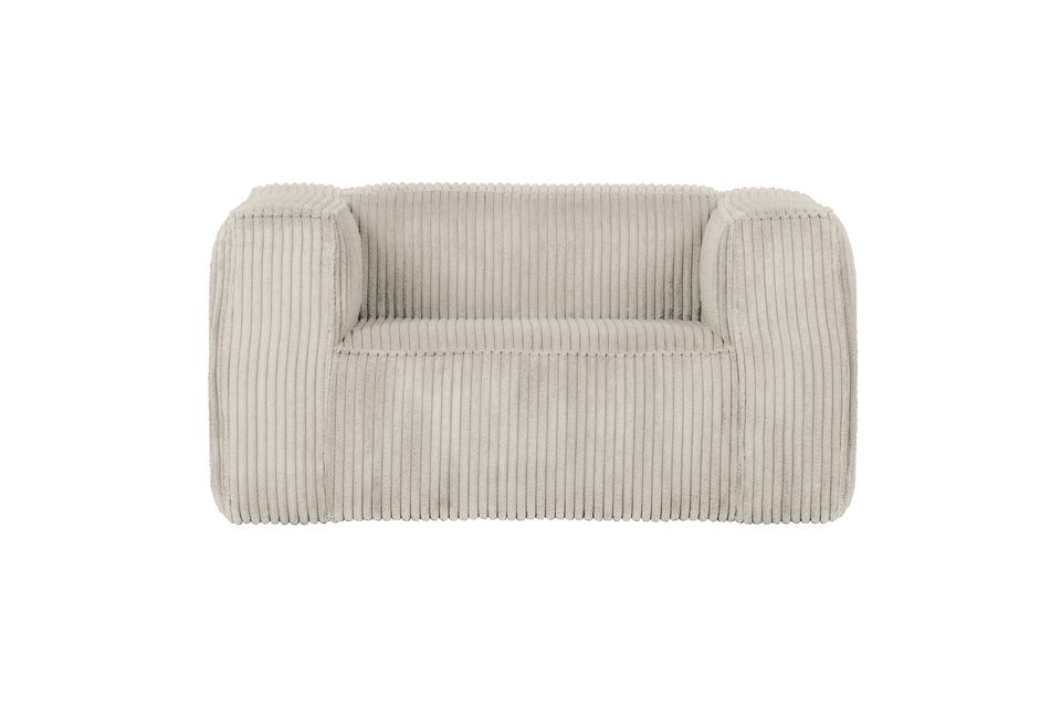 Sillón Bean de canalé blanco roto Woood