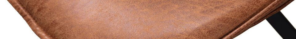 Descriptivo Materiales  Sillón de cuero marrón Swen