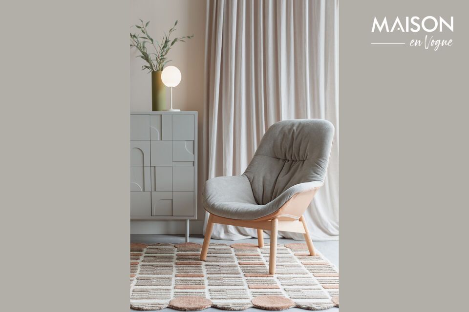 Sillón de madera de haya beige Duke White Label