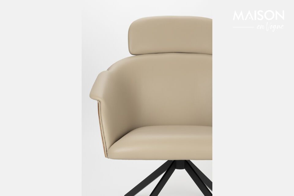 Sillón de piel sintética beige Frie - 8
