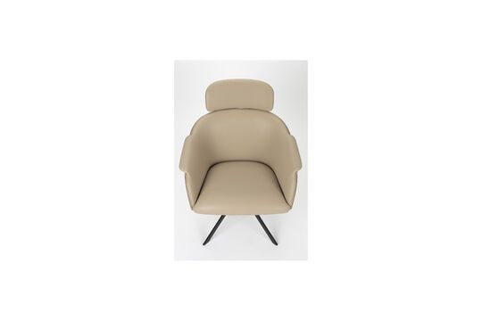 Sillón de piel sintética beige Frie Clipped