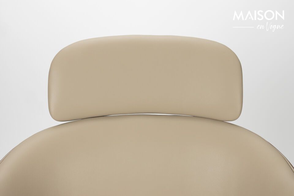 Sillón de piel sintética beige Frie - 10