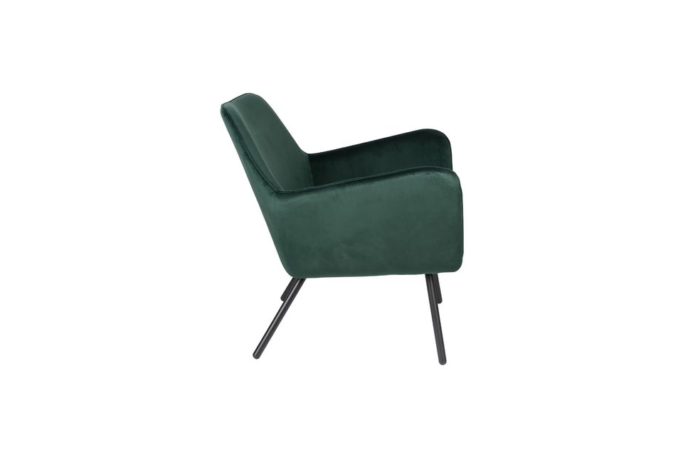 Sillón de salón Bon en terciopelo verde - 7