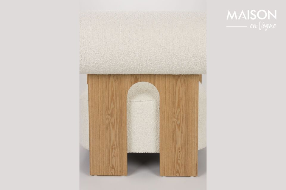 Sillón de tejido bouclé beige Oolong - 9