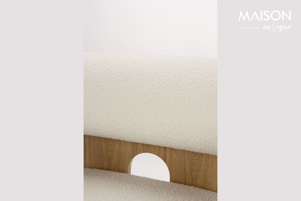 Sillón de tejido bouclé beige Oolong - 10