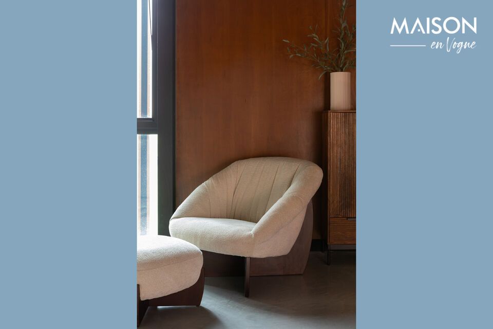 Sillón de tela beige Emilius DutchBone