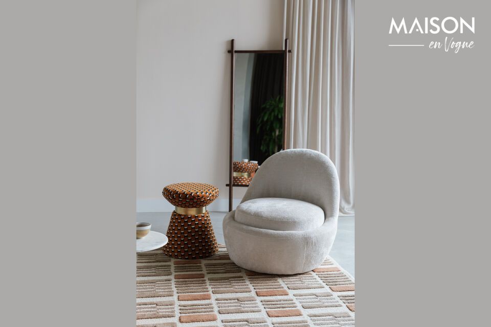 Sillón de tela blanco Nash White Label