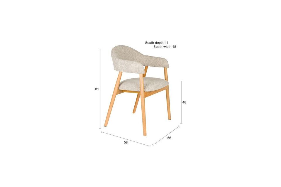 Sillón de tela marrón claro Indy - 8