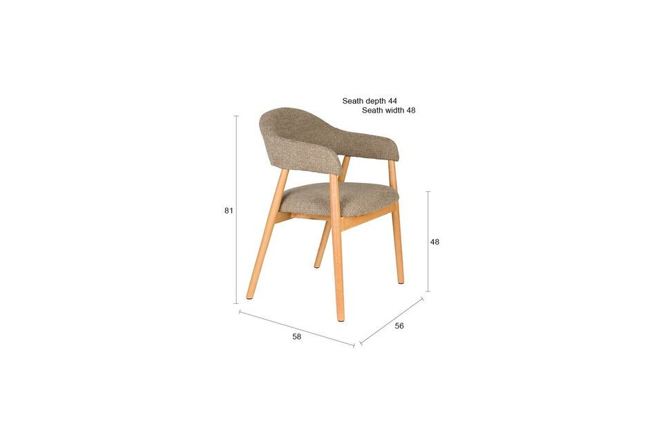 Sillón de tela marrón oscuro Indy - 8