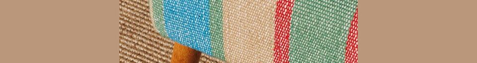 Descriptivo Materiales  Sillón de tela multicolor Indiana