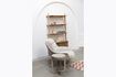 Miniatura Sillón de tela y madera de eucalipto beige Philly 2