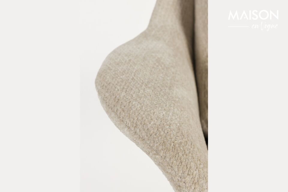 Sillón de tela y madera de eucalipto beige Philly - 8