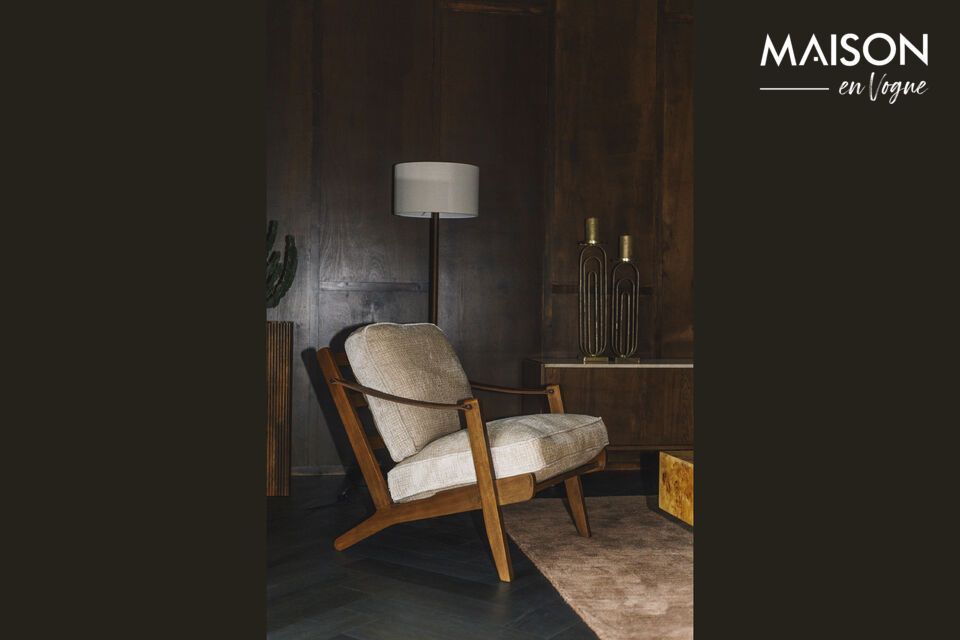 Sillón de terciopelo beige Washington DutchBone