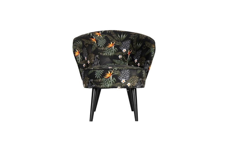 Sillón de terciopelo con estampado de flores Bo Woood