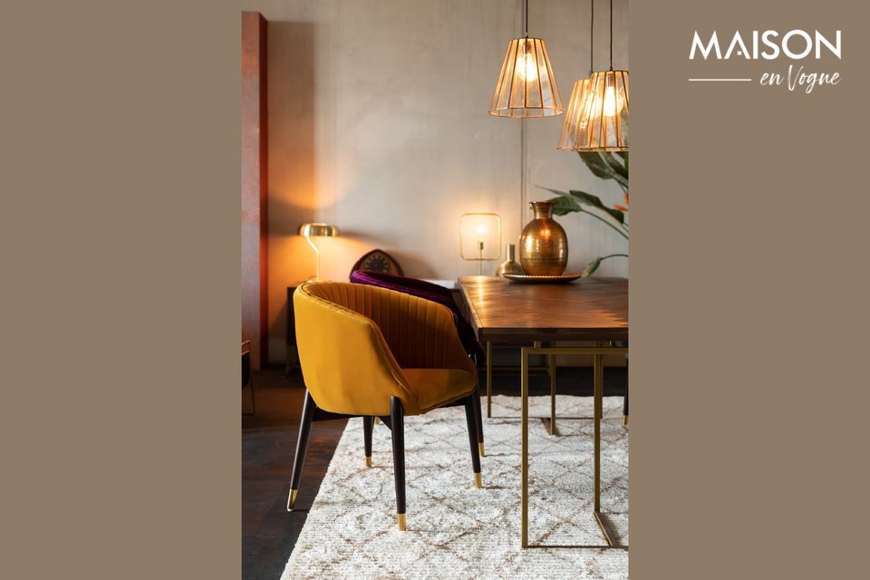 Sillón de terciopelo Dolly ocre Dutch Bone