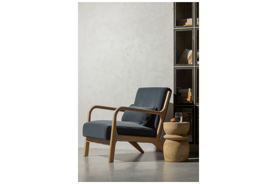 Sillón de terciopelo gris oscuro Mark Woood