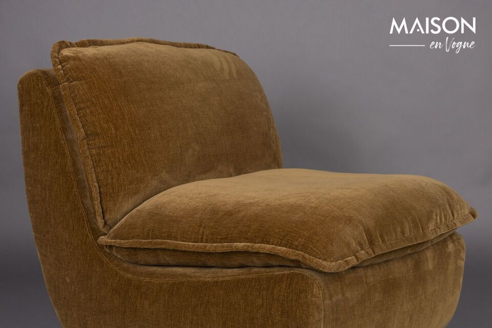 Sillón de terciopelo marrón Radley DutchBone