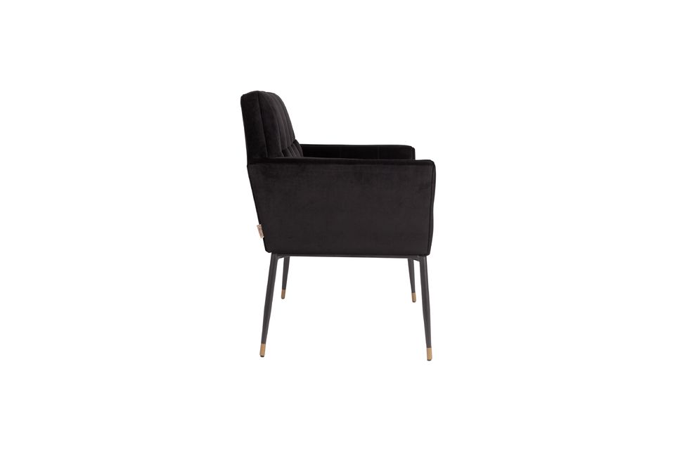 Sillón de terciopelo negro Kate - 6