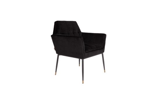 Sillón de terciopelo negro Kate Clipped