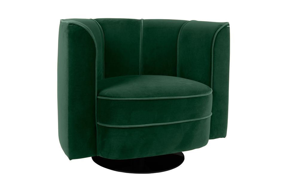 Sillón de terciopelo verde Flor - 6