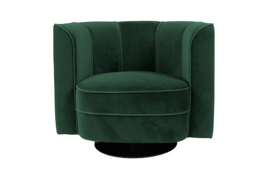 Sillón de terciopelo verde Flor Clipped