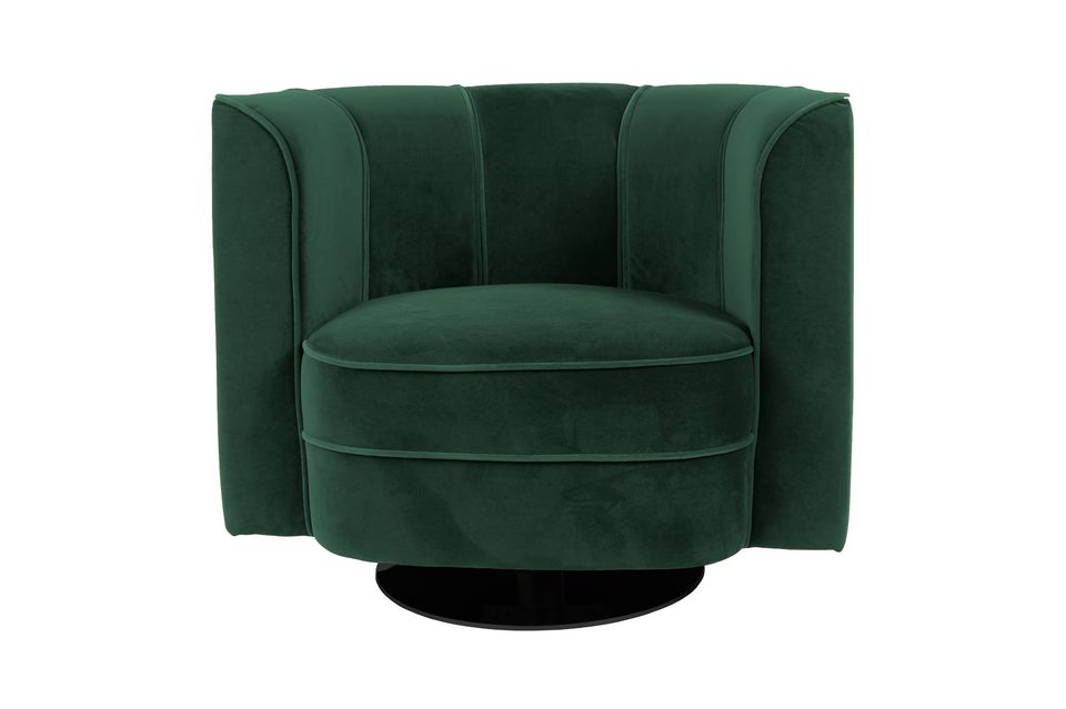 Sillón de terciopelo verde Flor Dutch Bone