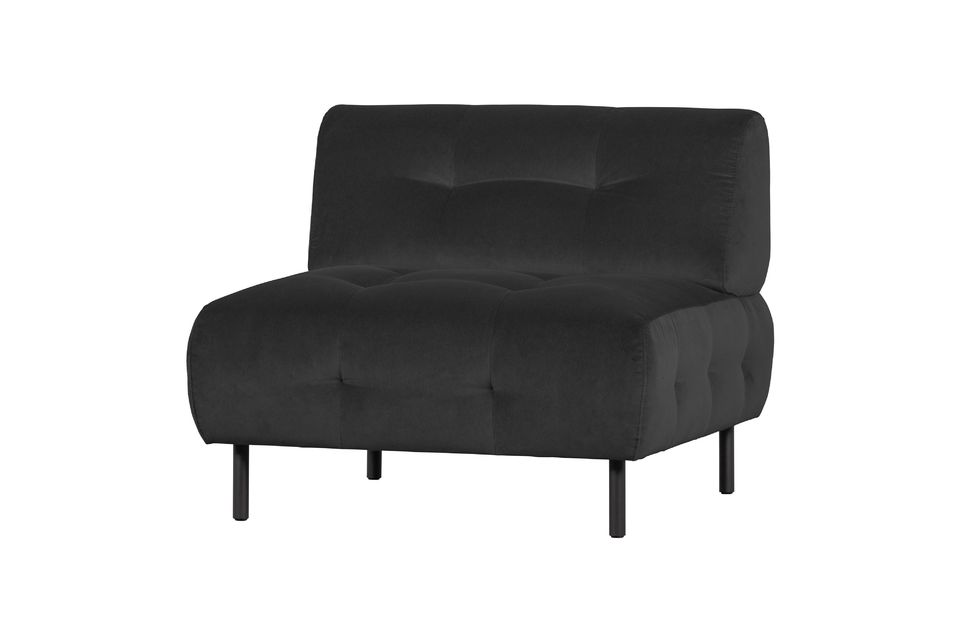 Sillón Lloyd de terciopelo gris oscuro Woood