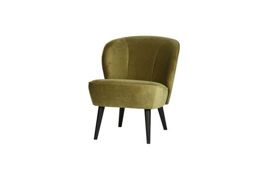 Sillón Sara de terciopelo verde oliva Clipped