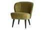 Miniatura Sillón Sara de terciopelo verde oliva Clipped