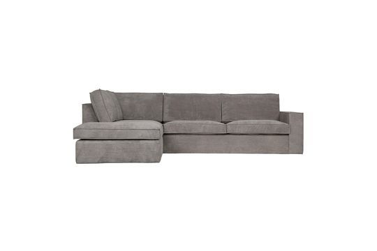 Sofá con chaise longue a la izquierda en pana gris Thomas