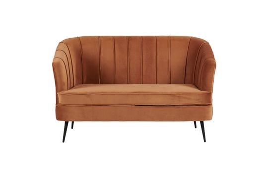 Sofá de 2 plazas en terciopelo terracotta Alfred Clipped