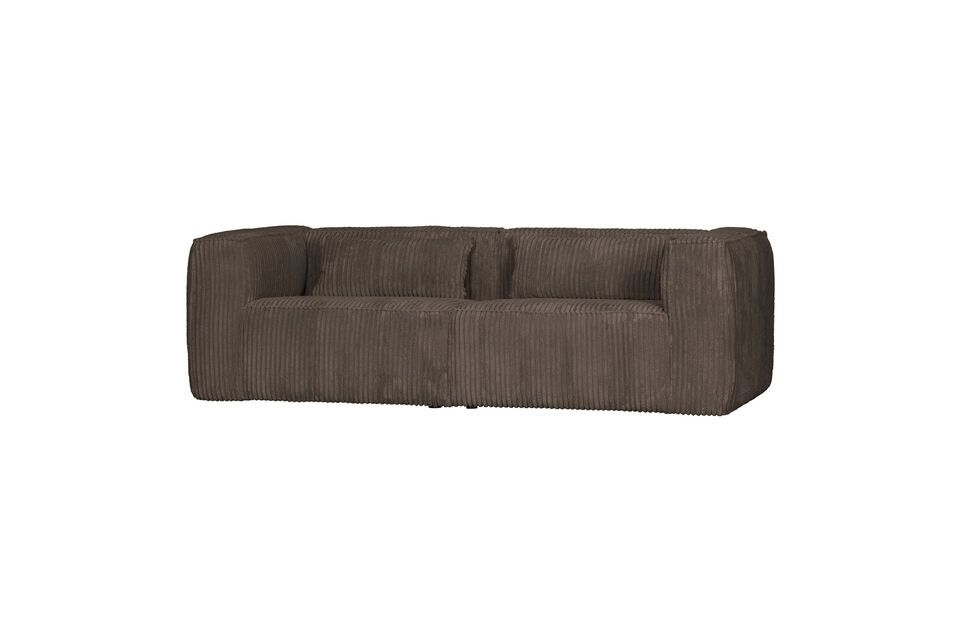 El sofá Bean de 4 plazas en tela marrón es sencillamente fabuloso