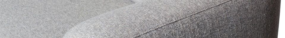 Descriptivo Materiales  Sofá de 3 plazas en tejido gris ceniza Brush