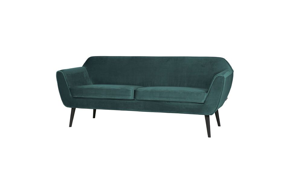 Este bonito sofá de terciopelo y diseño elegante es un sofá de 3 plazas perfecto para familias