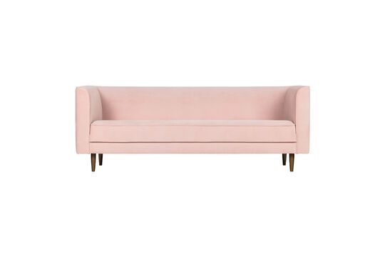 Sofá de 3 plazas en terciopelo rosa pálido Studio Clipped
